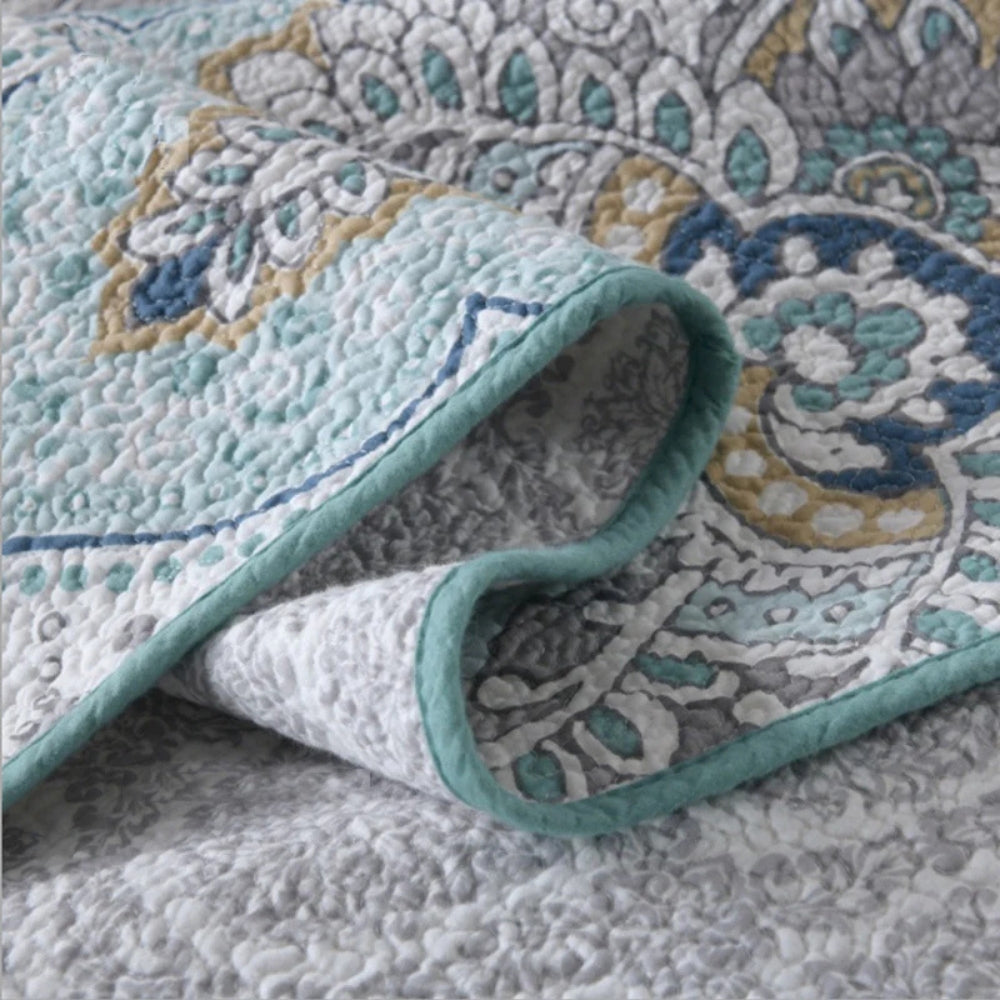 Paisley Aqua Teal Täcke Set
