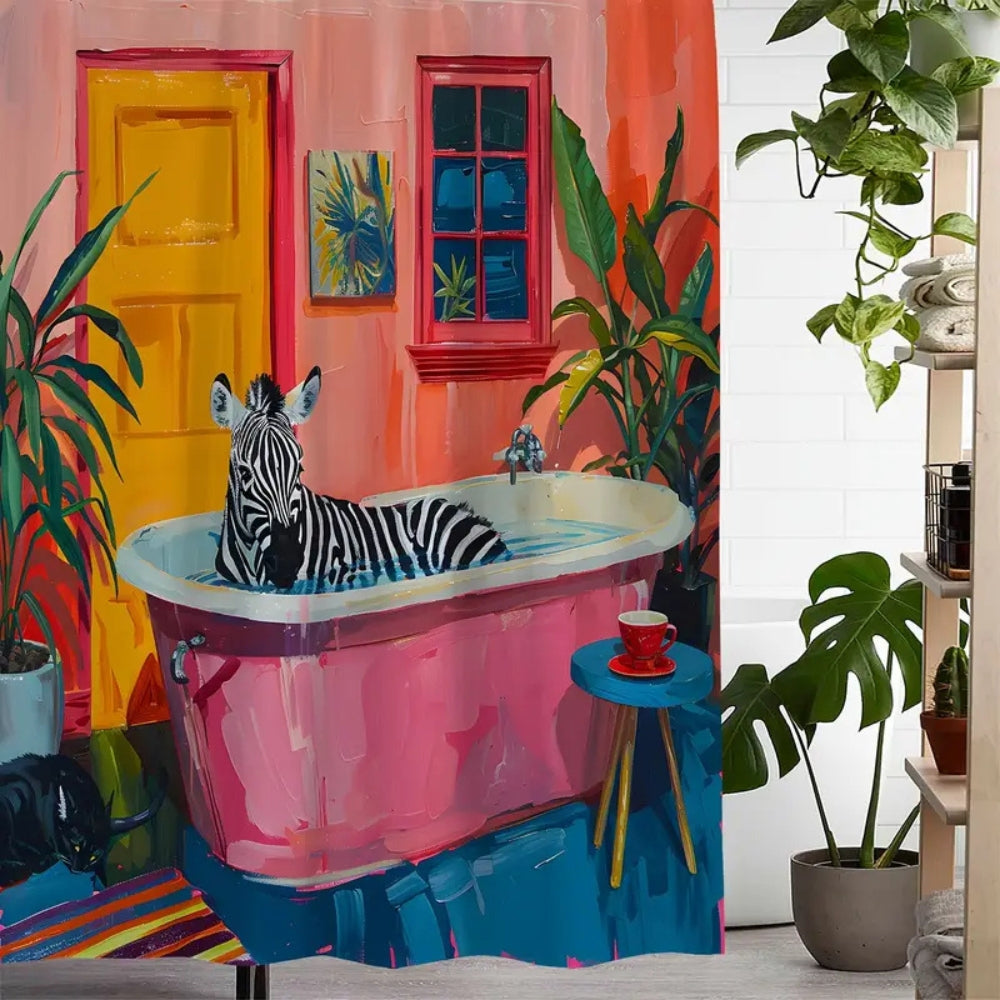 Lekfulla Rosa Zebra Gardin