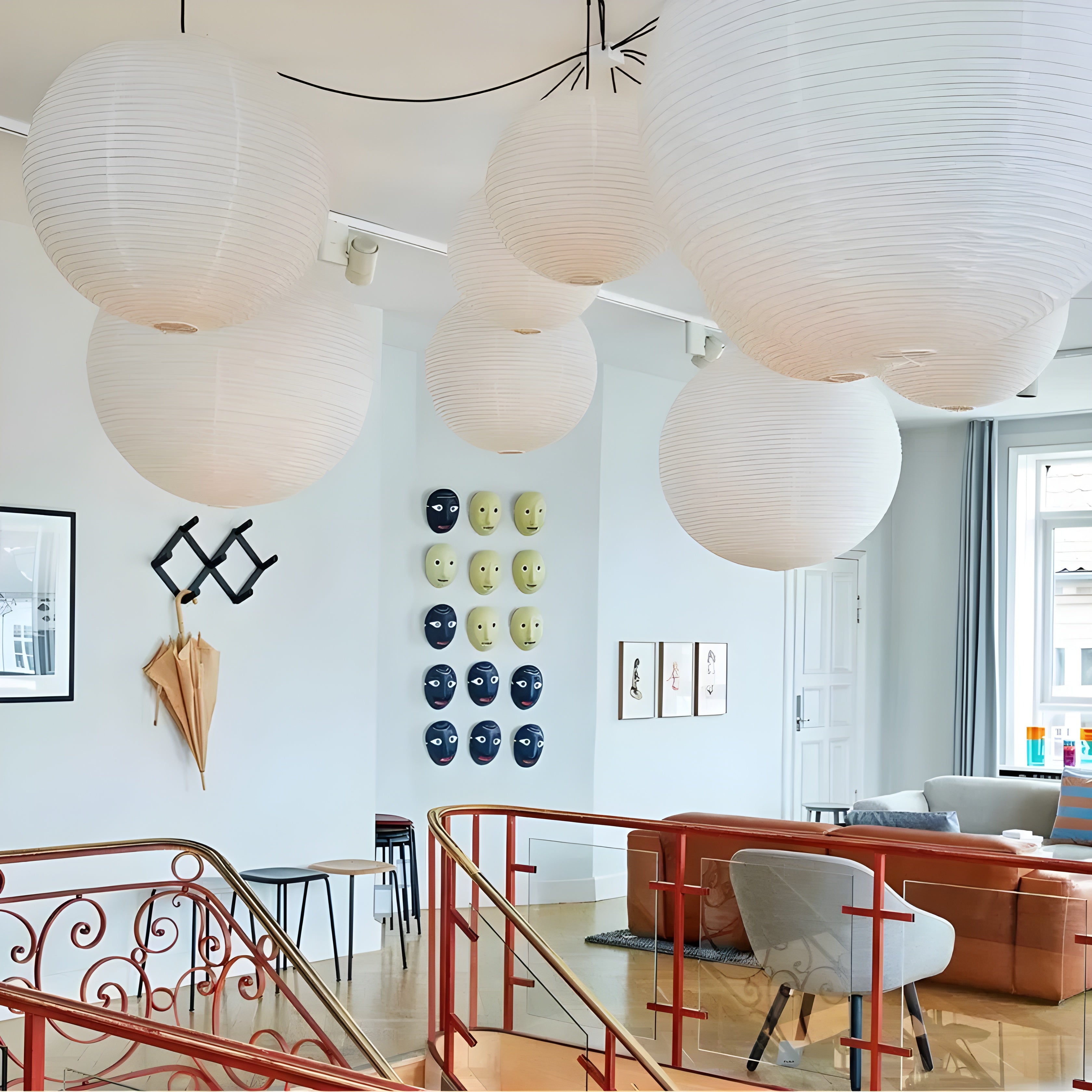 Hängelampa av rispapper – Dekorativ japansk stil för vardagsrum