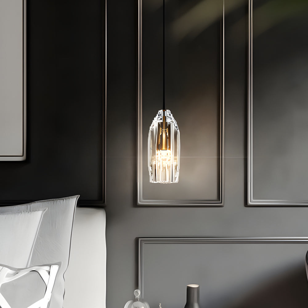 Geometrisk Taklampa med Kristallaccenter