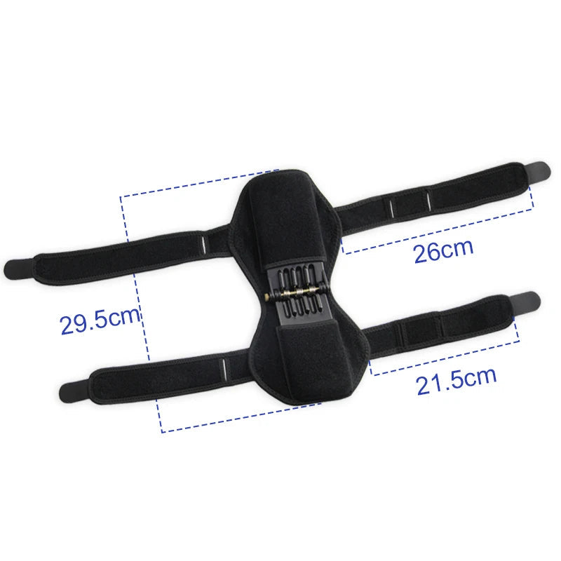 Andningsbara ledstöd knäskydd med fjädrande kraft