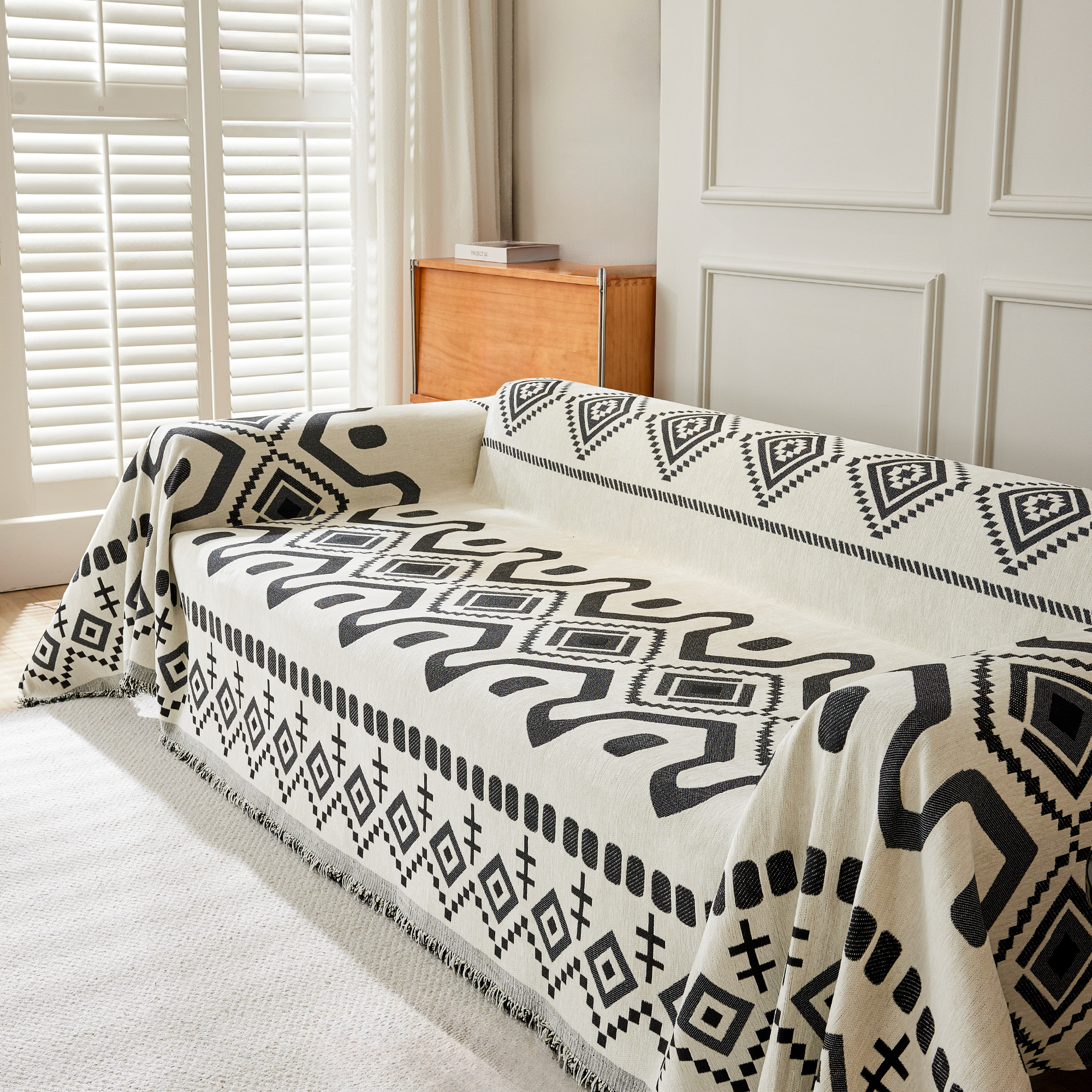 Geometrisk Boho Sofföverdrag - Modern, Stilig & Hållbar Soffa Skydd