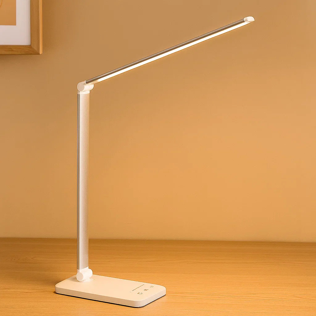 Skrivbordslampa med justerbar LED och USB-laddning