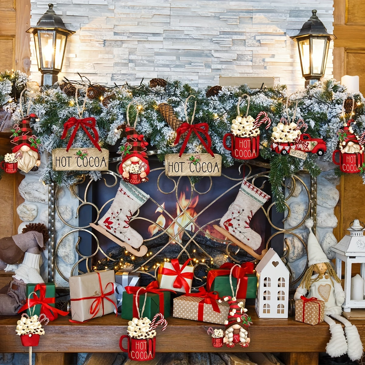 Festlig Glädje Ornament Set – För en Mysig Atmosfär