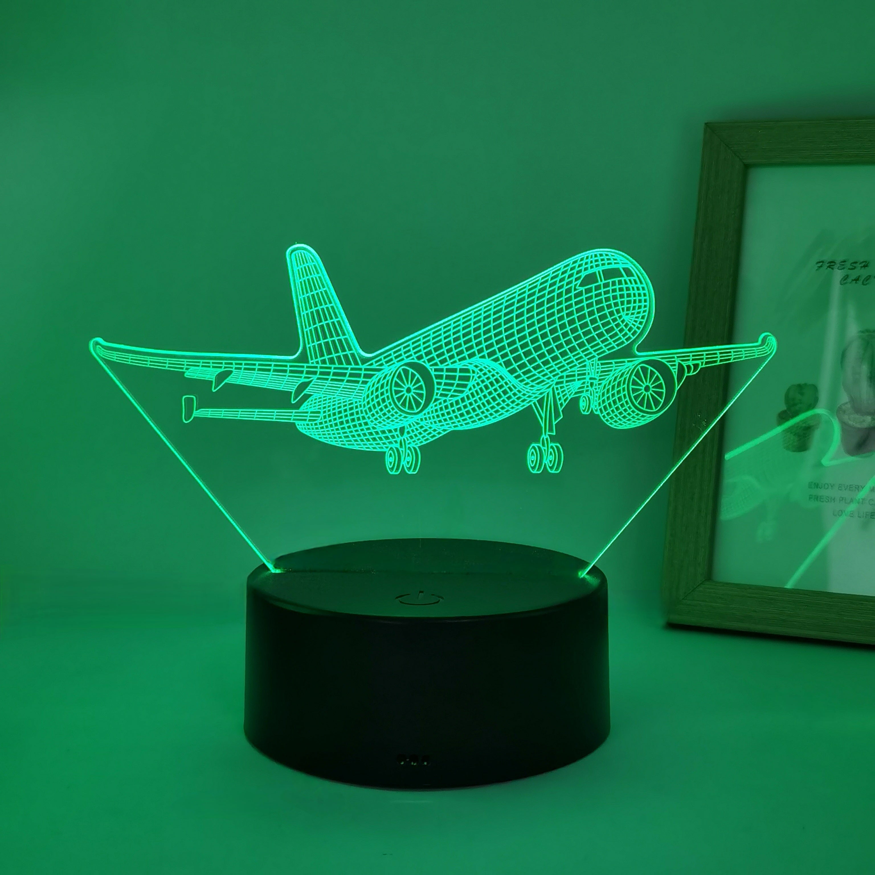 SkyGlow - 3D Flygplansakrylnattlampa med USB, LED Bordslampa