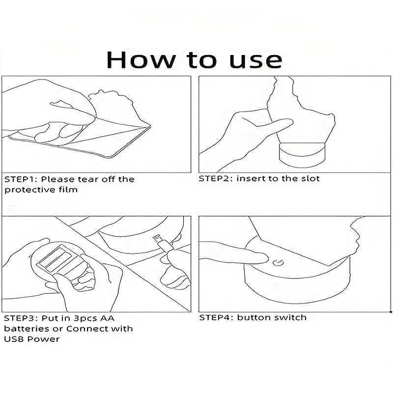 CosmicGlow - 3D Sänglampa med Svart Bas och 7 Färger LED Belysning