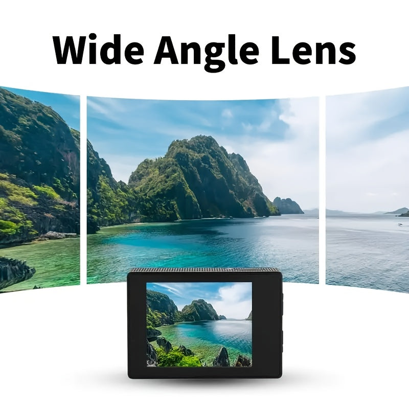 Actionkamera med HD-video och vidvinkelobjektiv