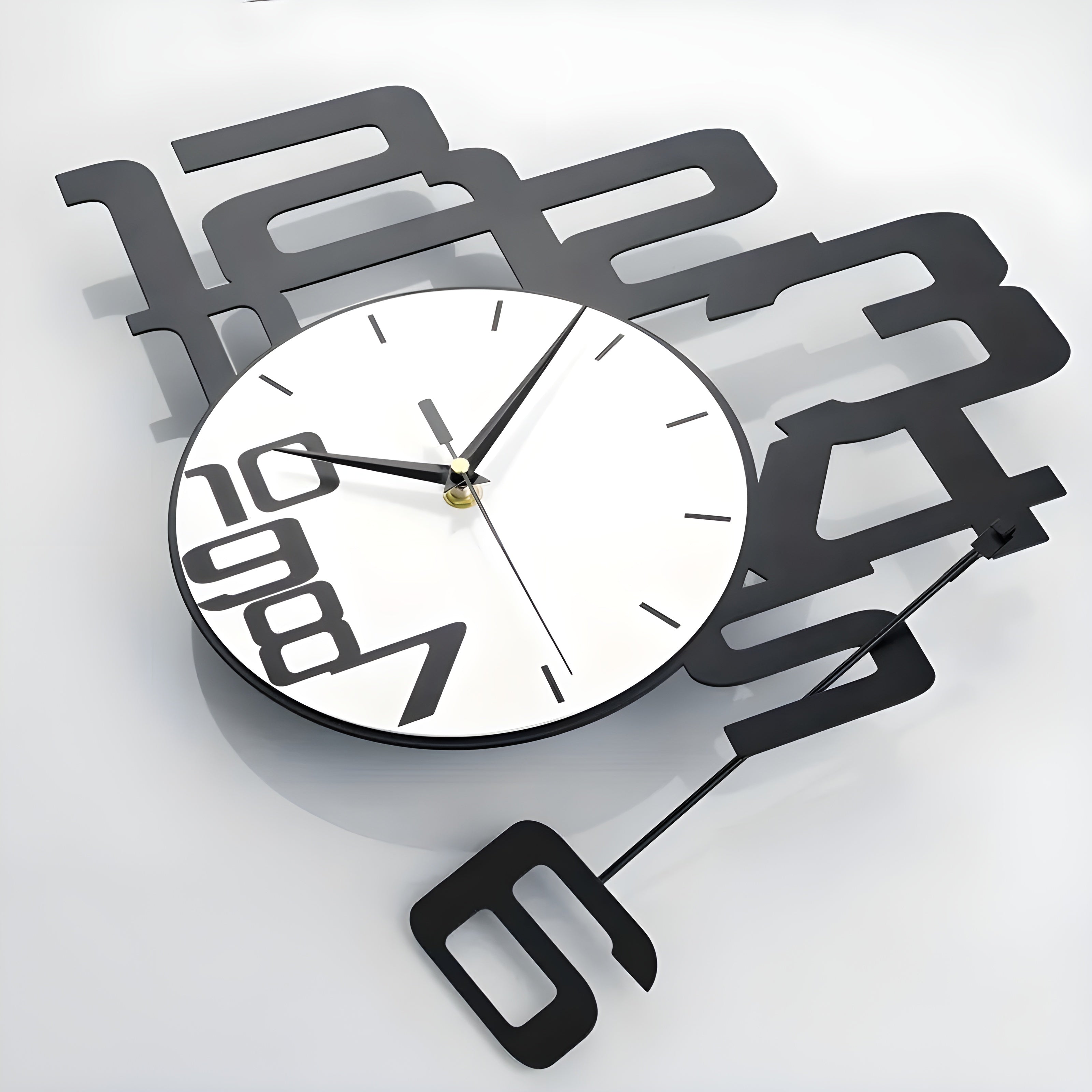 DecoDigits klocka - Modern minimalistisk tyst väggklocka