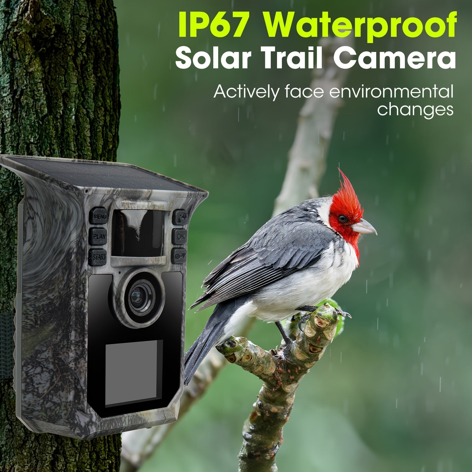 64MP 4K Solär Trailkamera Se Mer Fånga Alla