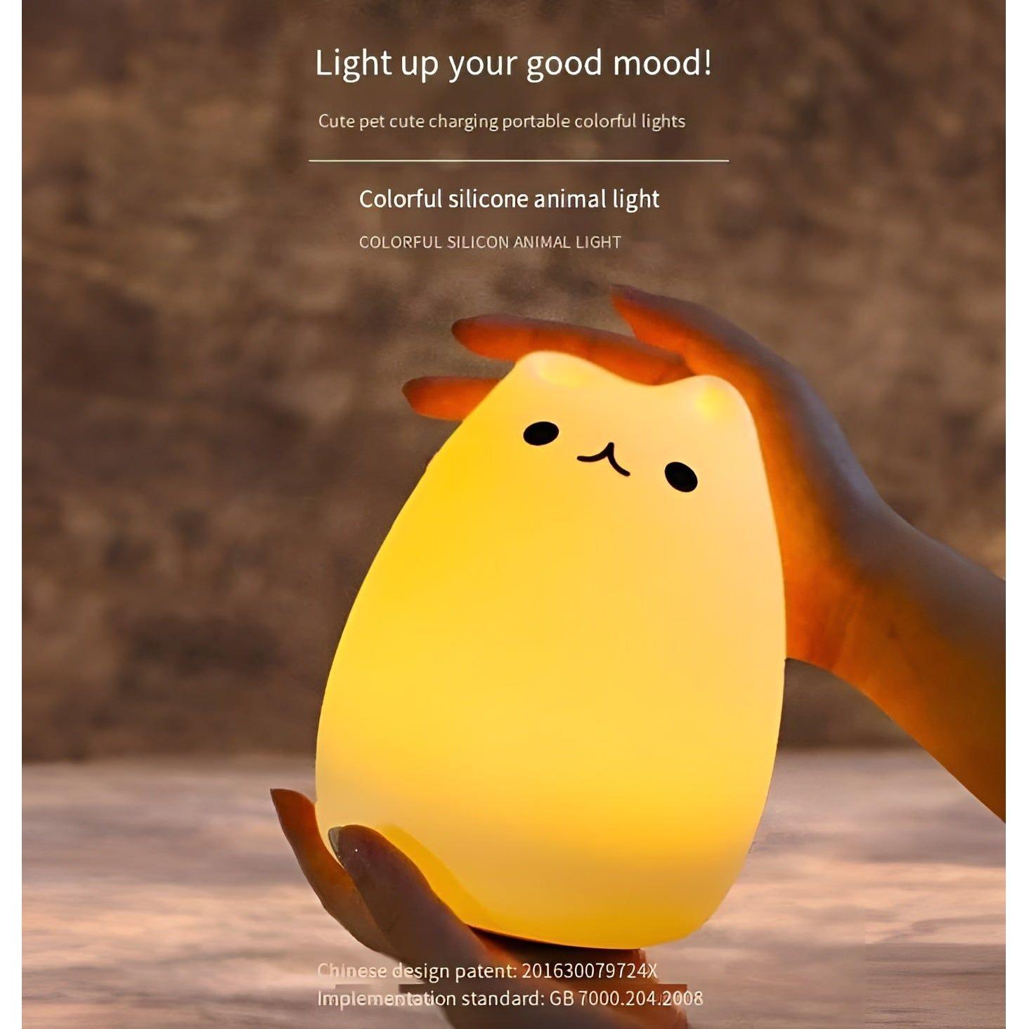 MeowGlow Lampa - Kitty Söt Silikon LED Nattlampa