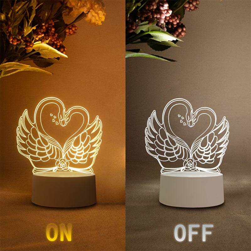 ZwaanLicht - USB-driven 3D LED Bordslampa med Akrylram