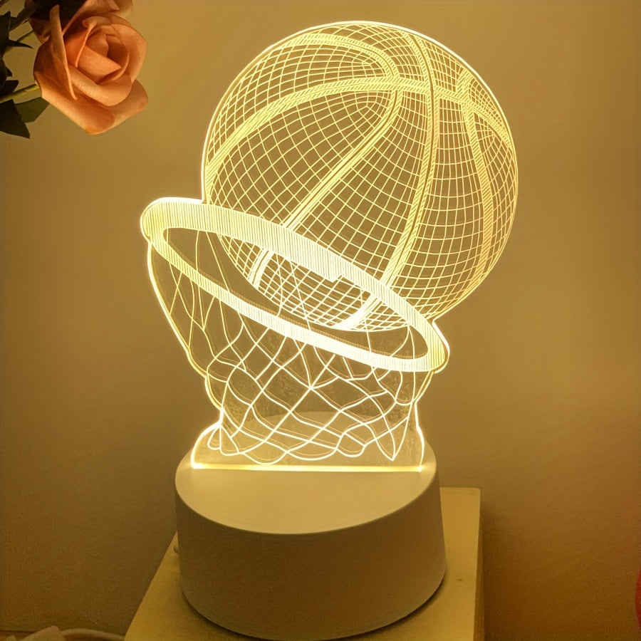 Illusie-Lampa - 3D Basketboll USB Bordslampa med LED Dekorationsbelysning