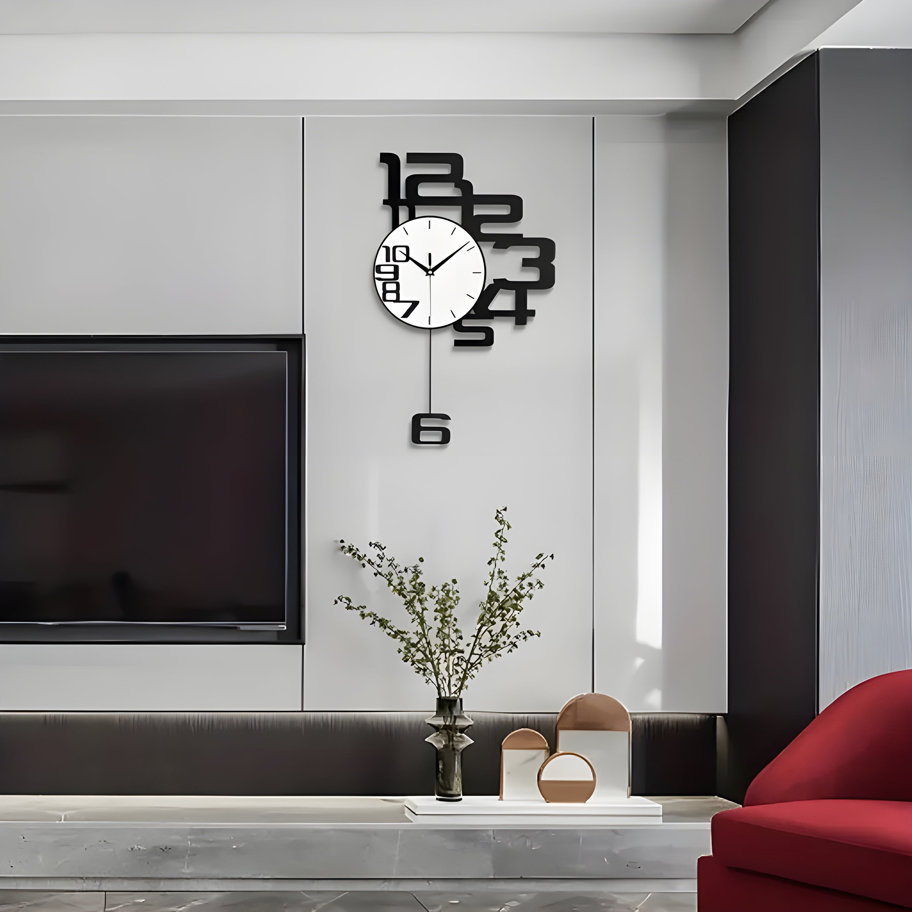 DecoDigits klocka - Modern minimalistisk tyst väggklocka