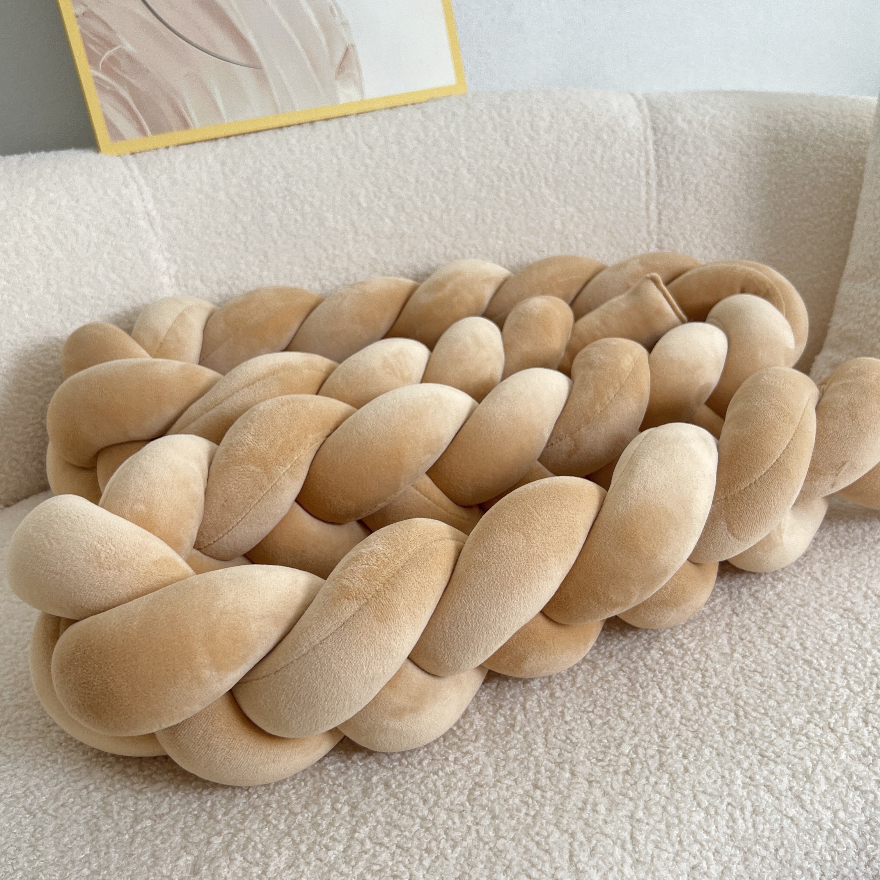 Handgjord Knapp Vloerkudde - Geometrisk Mönster, Tvättbar, 78-tum, Helårs Dekorativ Kuddfyllning med Polyester