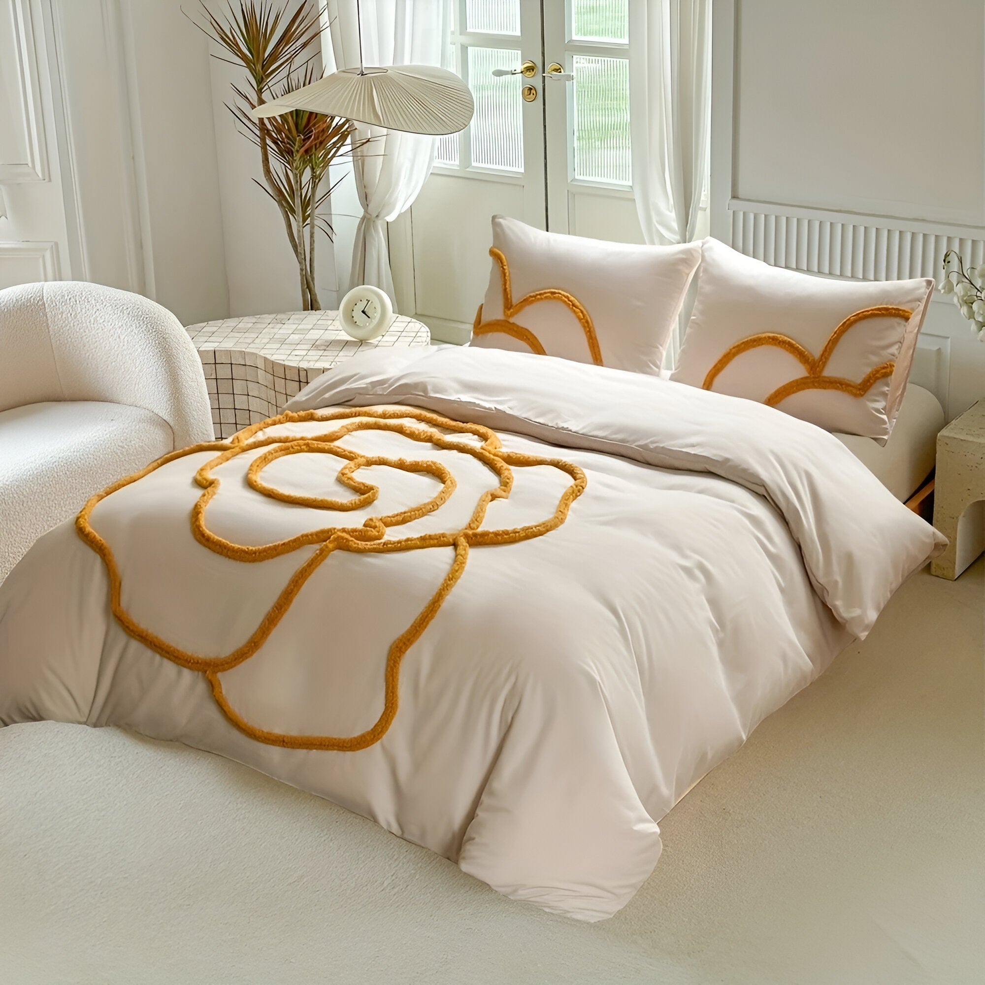 BlossomDream Set - Elegant Snuggly Täcke Med Blomsterdesign