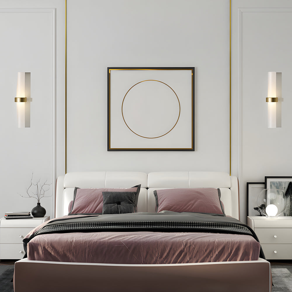 GlowLicht - Modern vägglampa av frostat glasrör i varm vit för vardagsrummet