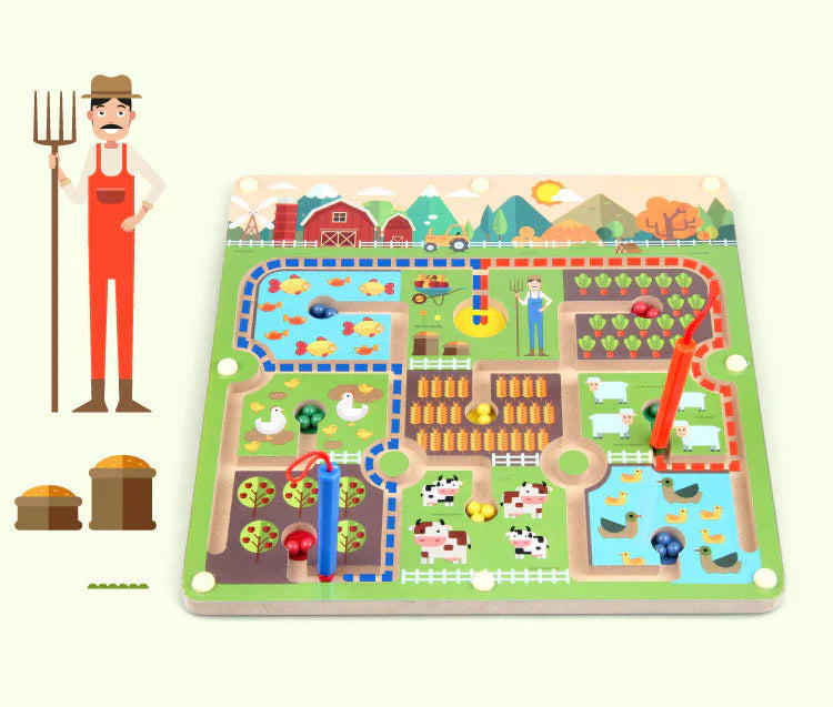 Färg Labyrint Pussel – Magnetiskt Äventyr för Barn