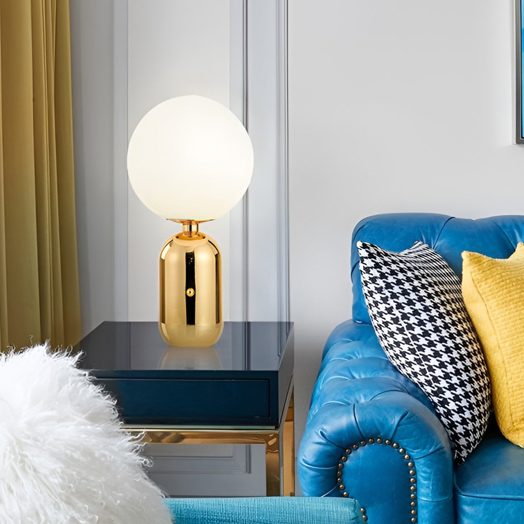 1-Ljus Handblåst Aballs Bordslampa Elektropläterad Nordisk