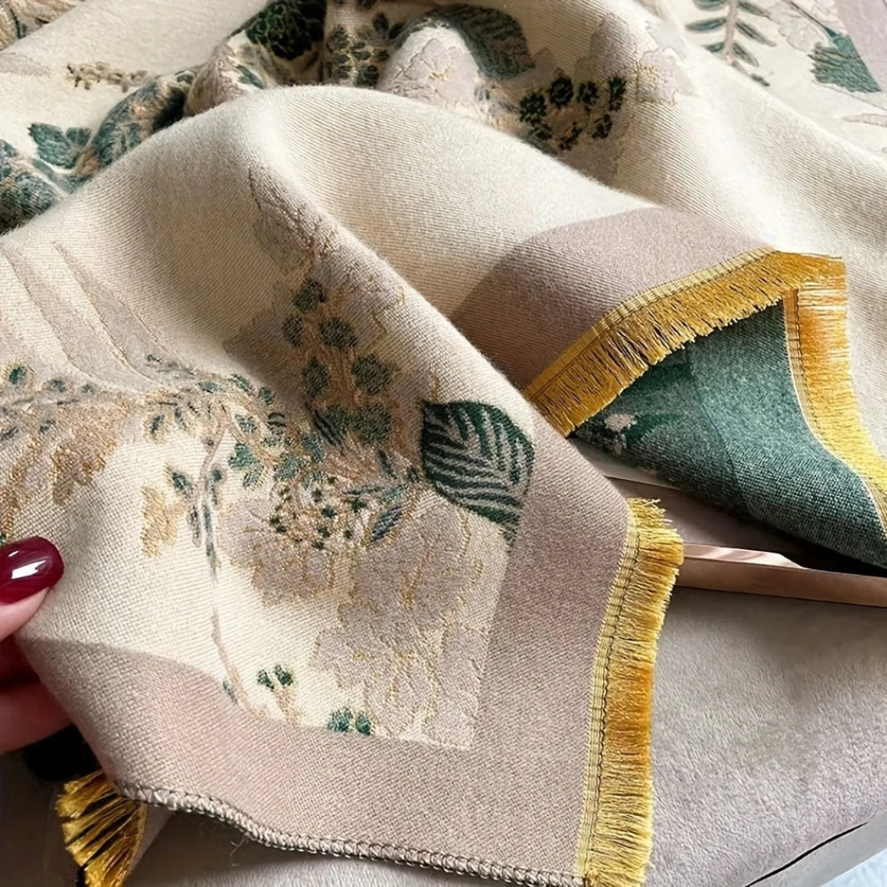 Nuvé Floral Mjuk Dubbel Sidan Scarf