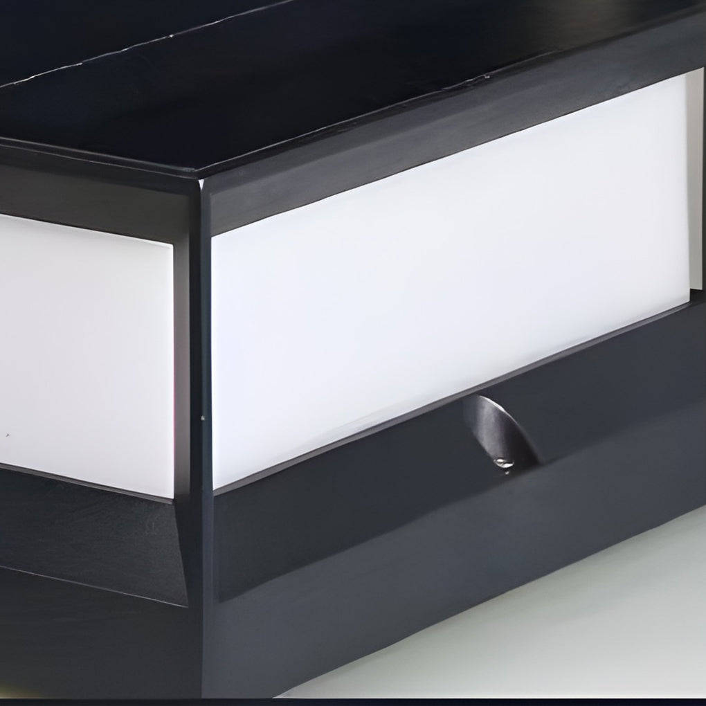 Trädgård Solar LED Postlampa Svart Aluminium