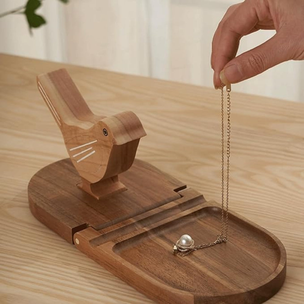 Sparrow Bird Trä Multi-Användning Bokstöd