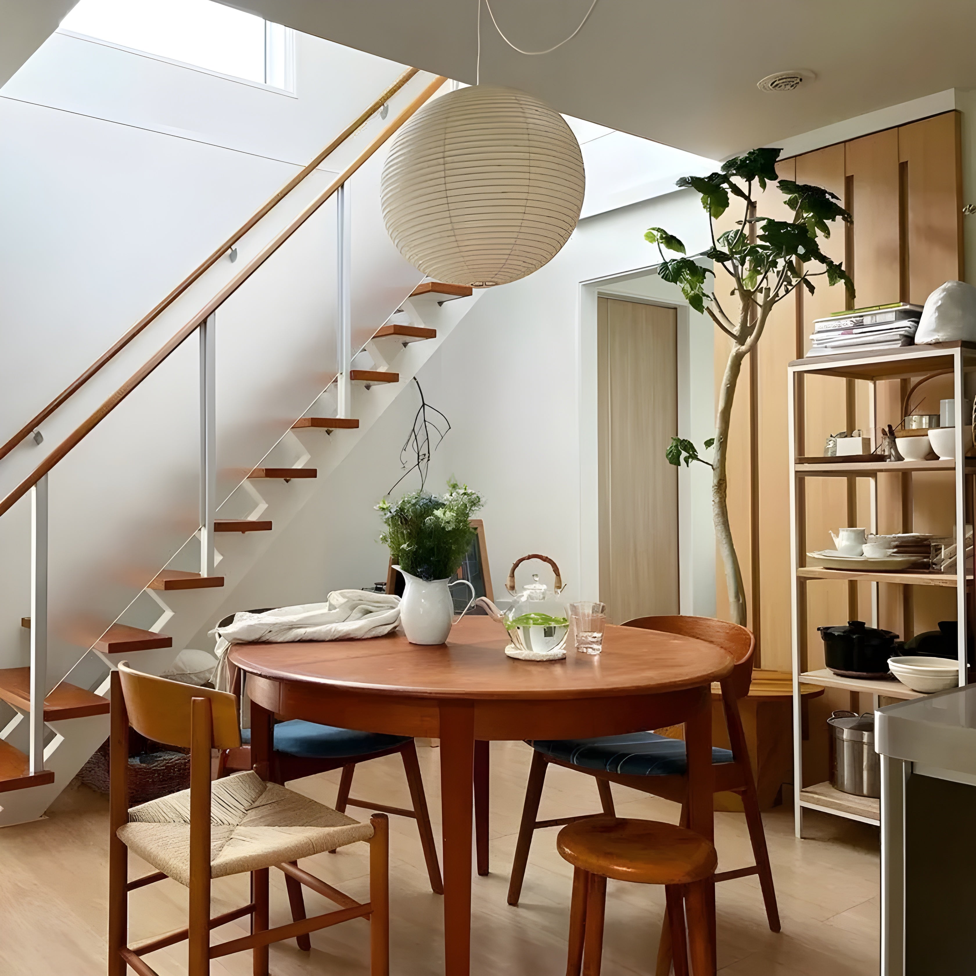 Hängelampa av rispapper – Dekorativ japansk stil för vardagsrum