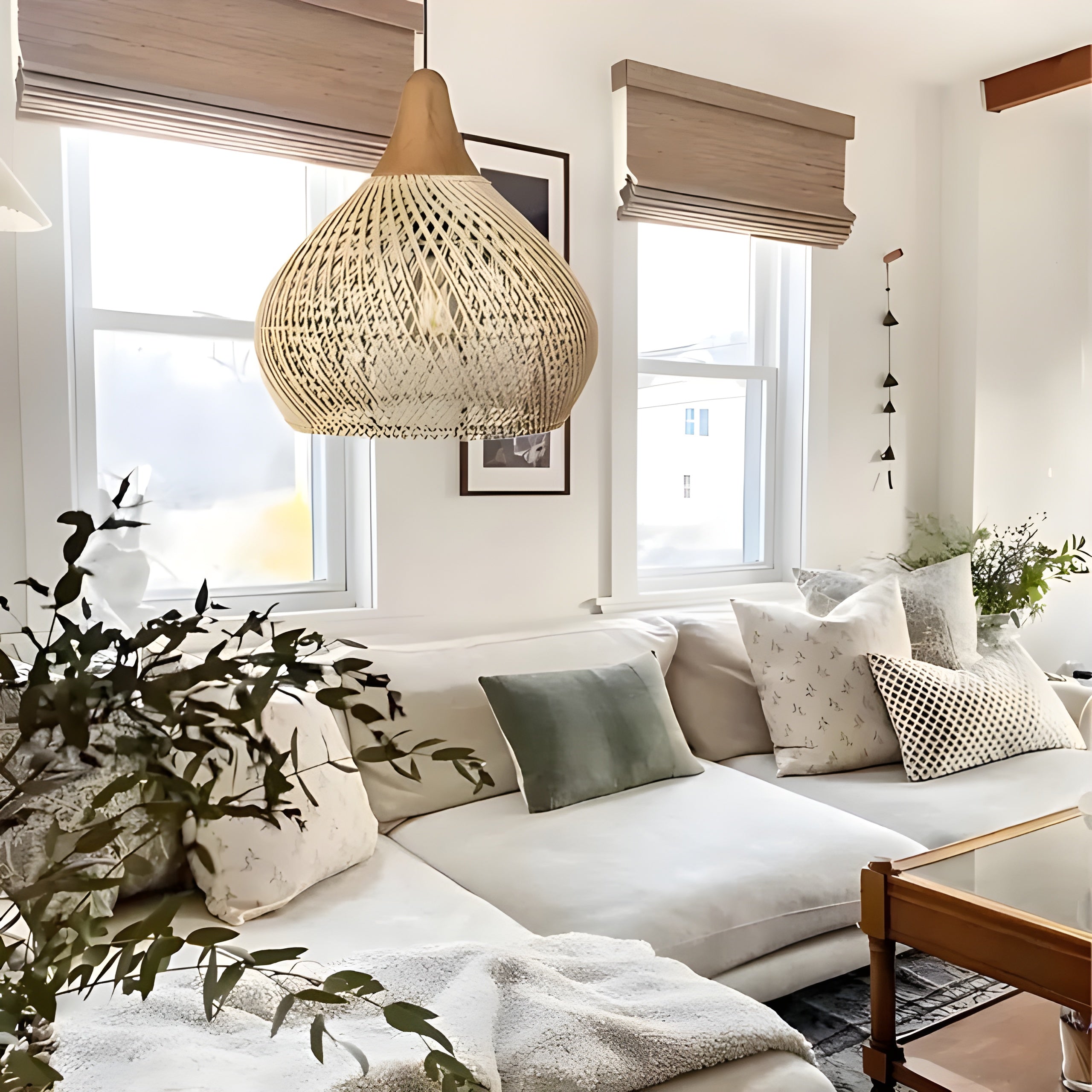 BistroBeam Light - Modern Rattan- taklampa