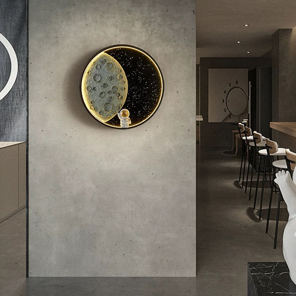 Elif Modern Astronaut Maan LED Vägglampa Sova-/Barnrum Inomhus Metall Dimbar