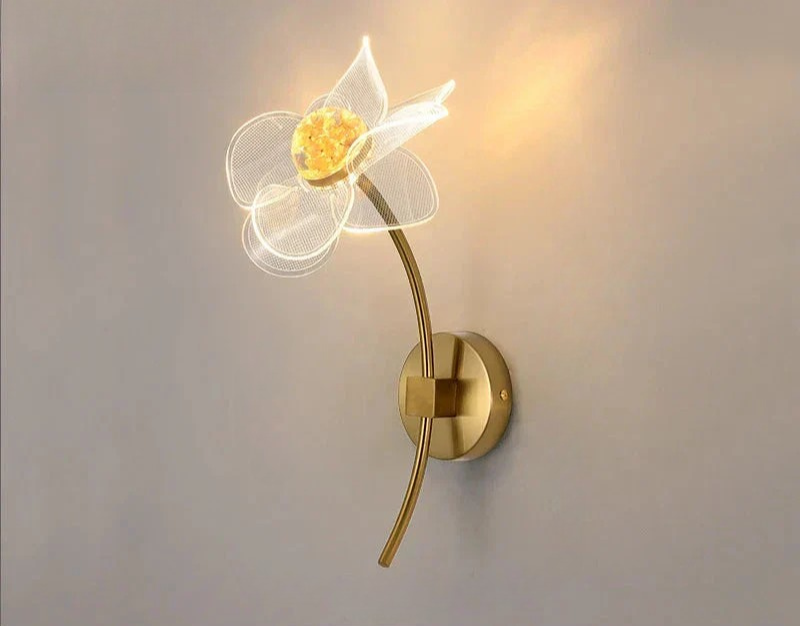 BloomGlow - Modern Blom Vägglampa med LED Belysning