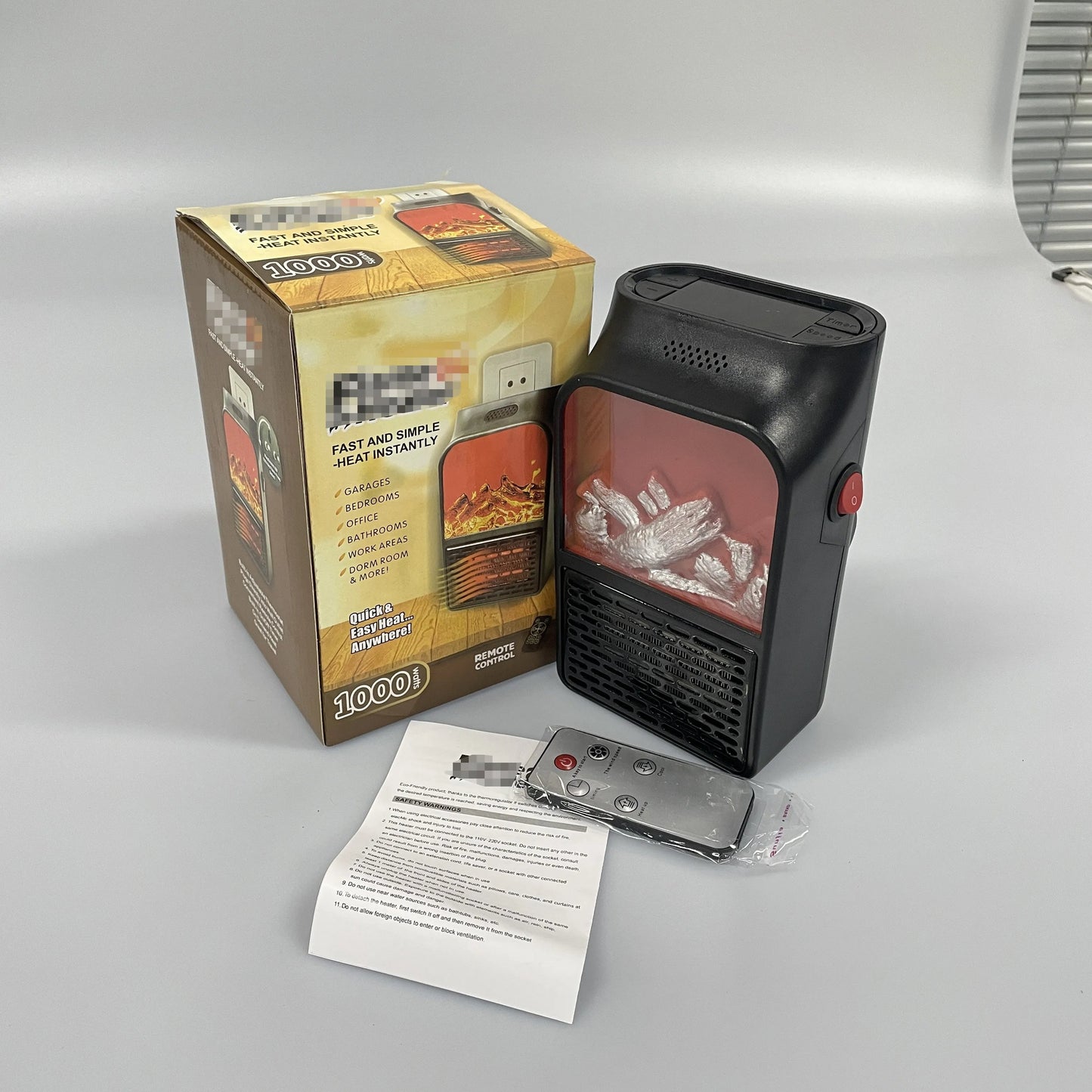 Bärbar elektrisk väggmonterad inomhusrum värmare 9000W