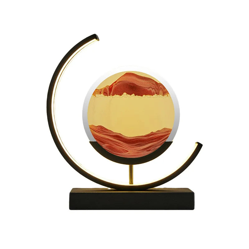 Djuphavs Sandlandskap: Belyst Sandkonst för Fridfull Heminredning