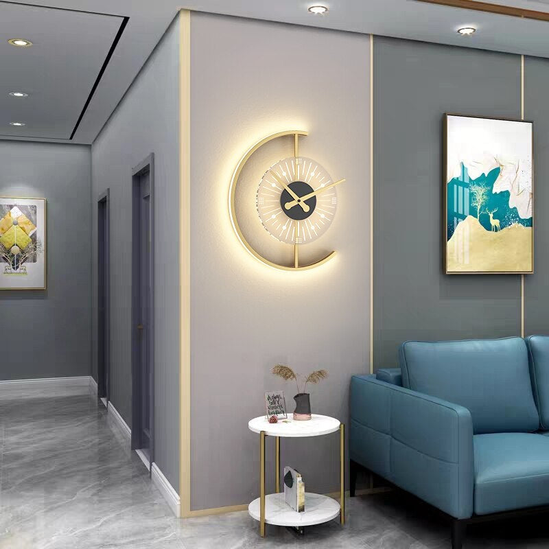 LED-väggklocka - Modern väggklocka med belysning