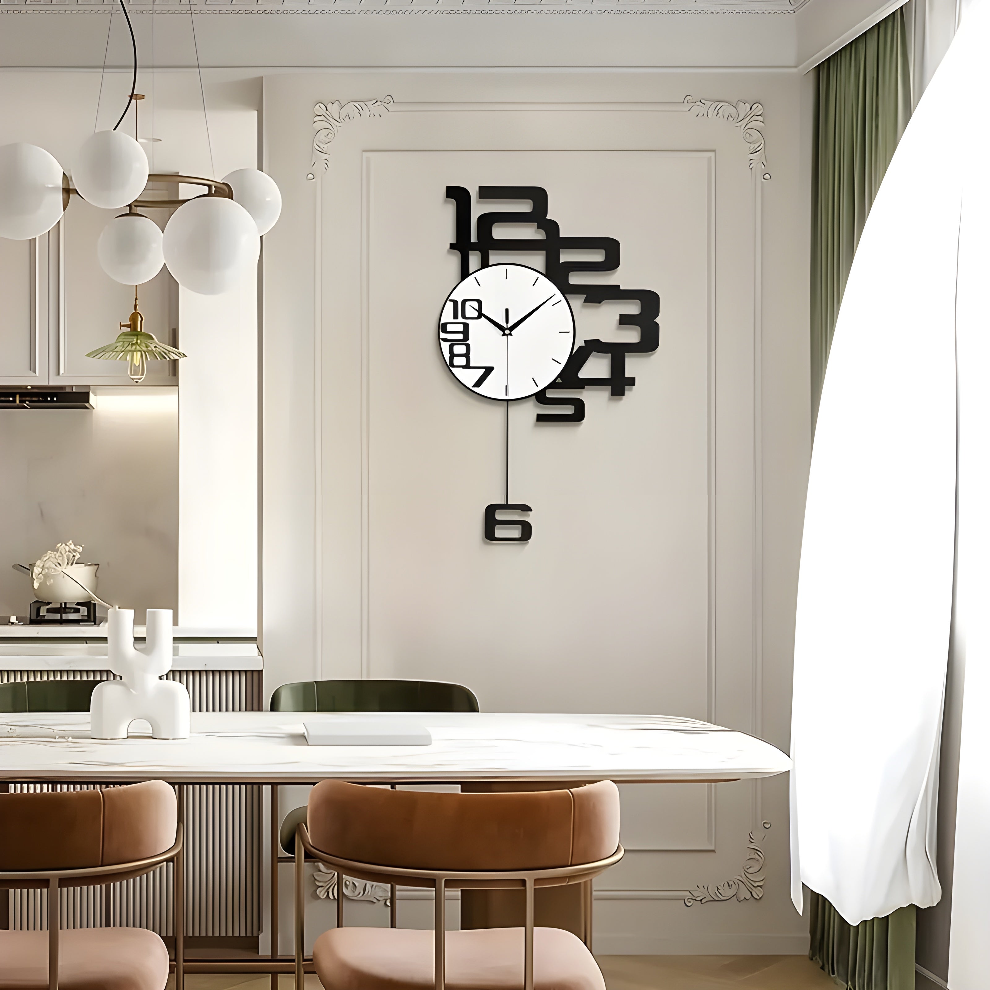 DecoDigits klocka - Modern minimalistisk tyst väggklocka