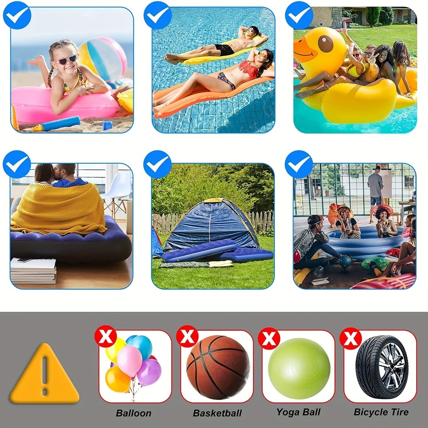 Carvallo Luftpumpe AirTrek Mini | USB-uppladdningsbar & Trådlös | Kompakt & Robust | För Luftmadrasser & Utomhus