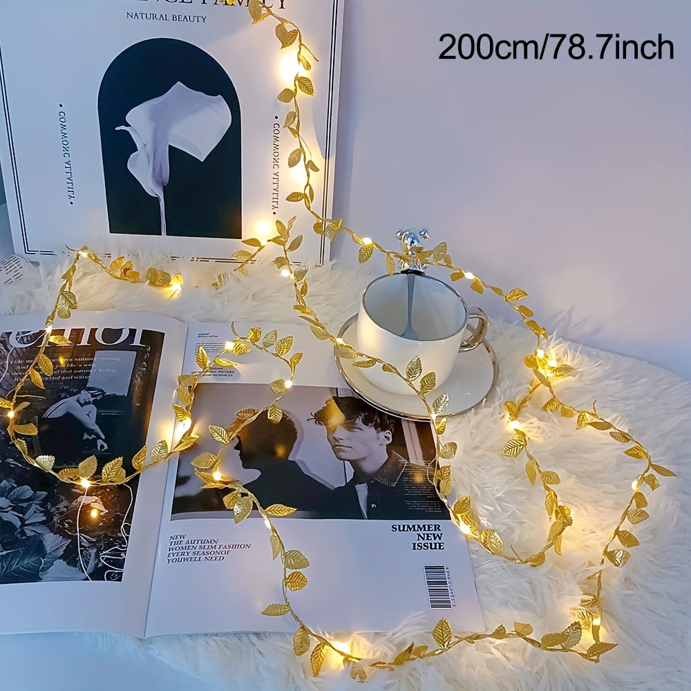 GoldenLeaf - Gyldne LED Blad Fejlampor för Inomhusdekoration