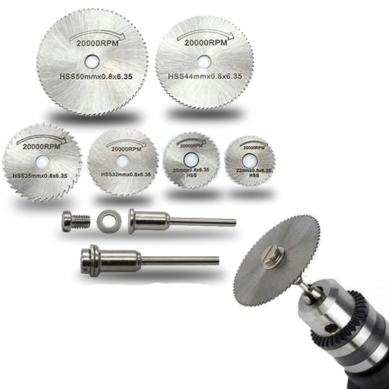 6-delat cirkelsågsblad-set - Hög hastighetsståls skivor för borrmaskiner | Trä, metall & plast
