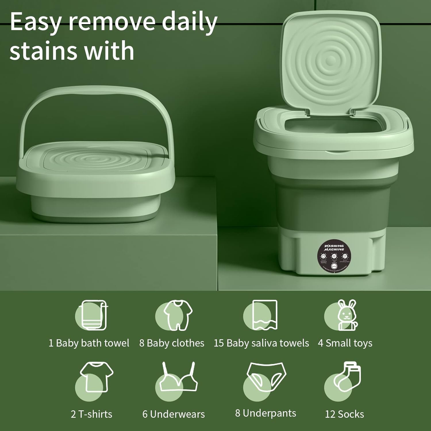 Portabel Tvättmaskin för Resor och Små Utrymmen