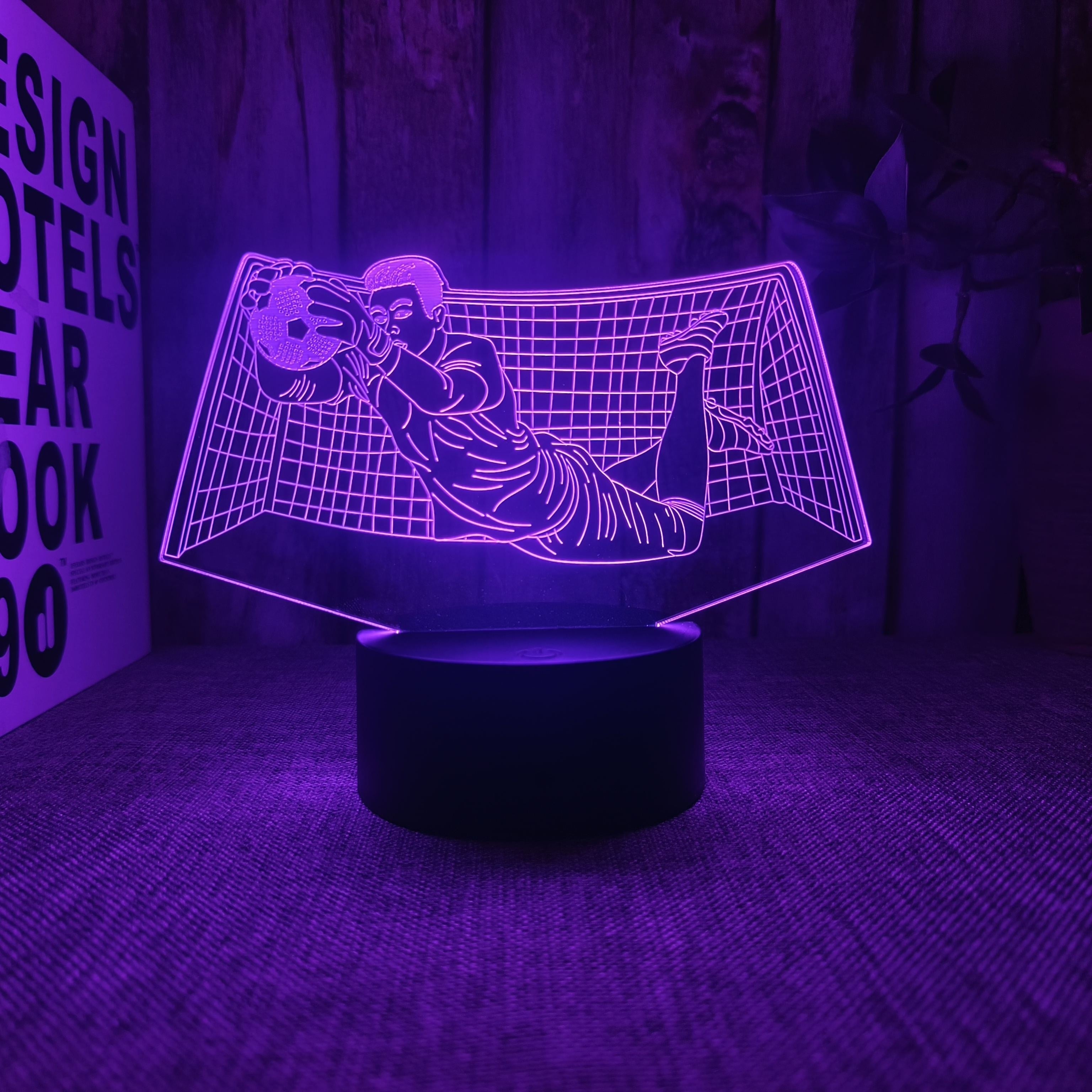 KeeperLicht - 3D Fotbollsmålvakt Nattlampa med Touch Kontrol