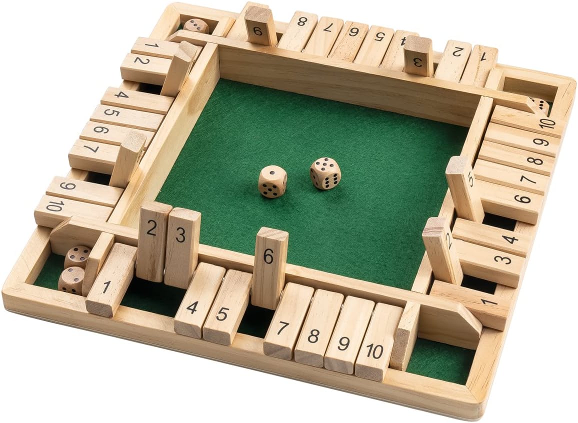 Trä Shut the Box Tärningsspel Bräde