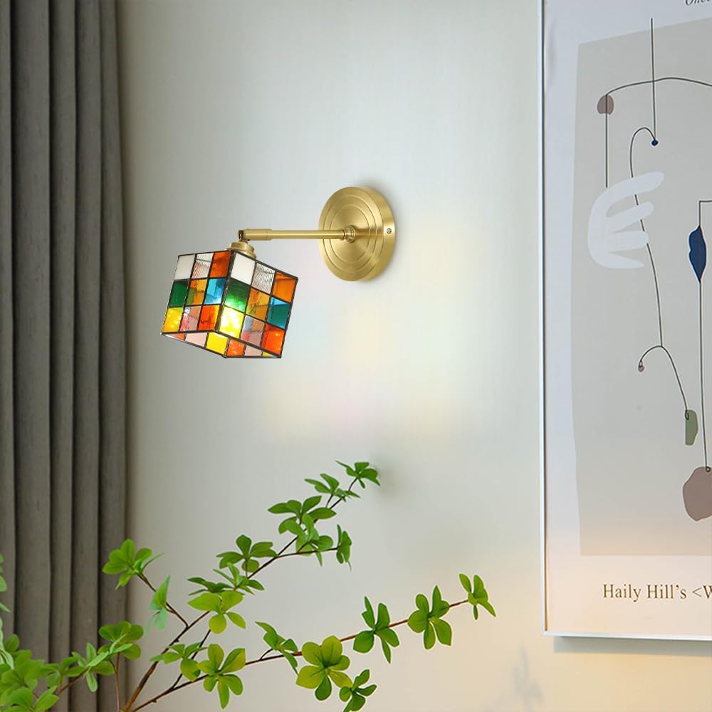 FlexiGlow - Modern vägglampa med glas kubdesign - Justerbar och utrymmessparande
