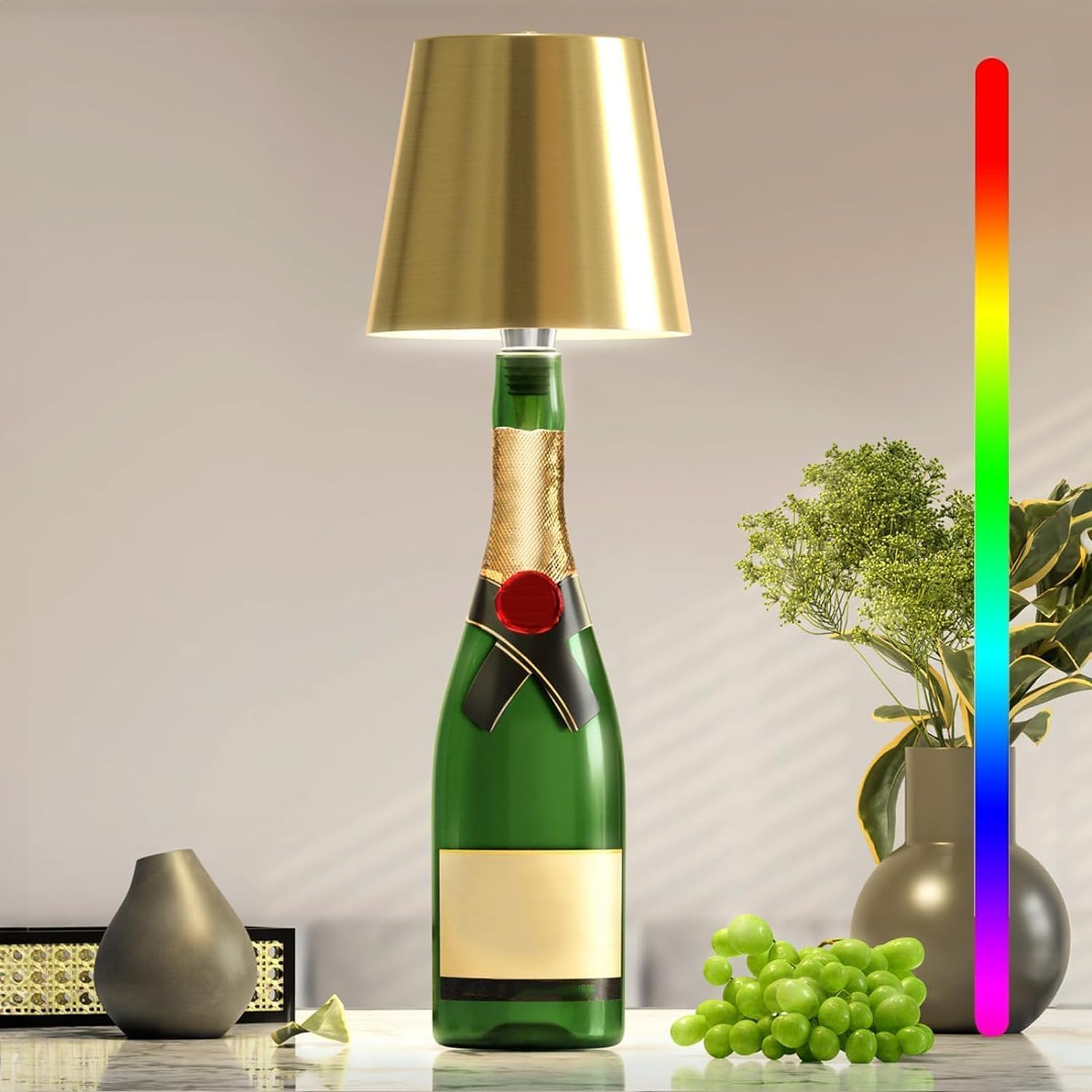 GlowBottle - LED Flee lamp med Dimbart Touchkontroll, Trådlös och Uppladdningsbar