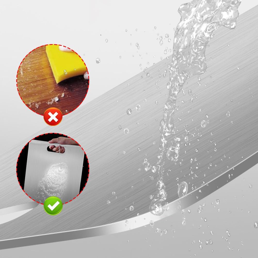 Rayvia Rostfritt Stål Skärbräda – Hållbar, Hygienisk & Lätt att Rengöra Kök Essential