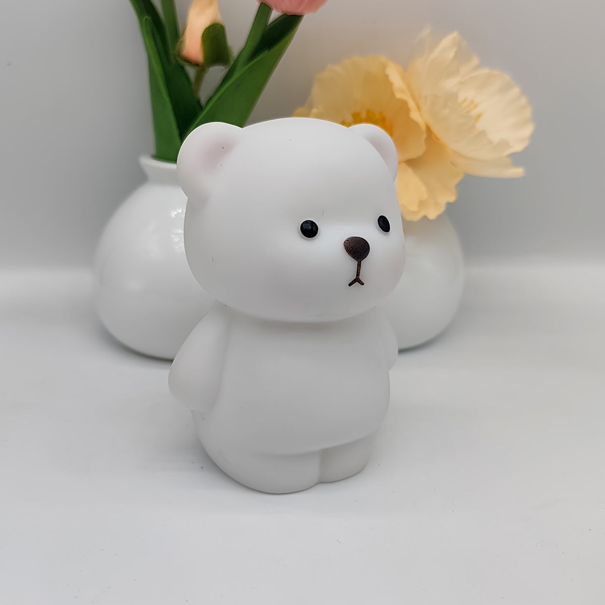 RusticBear - Fristående Bären Nattlampa med LED Spotlampa