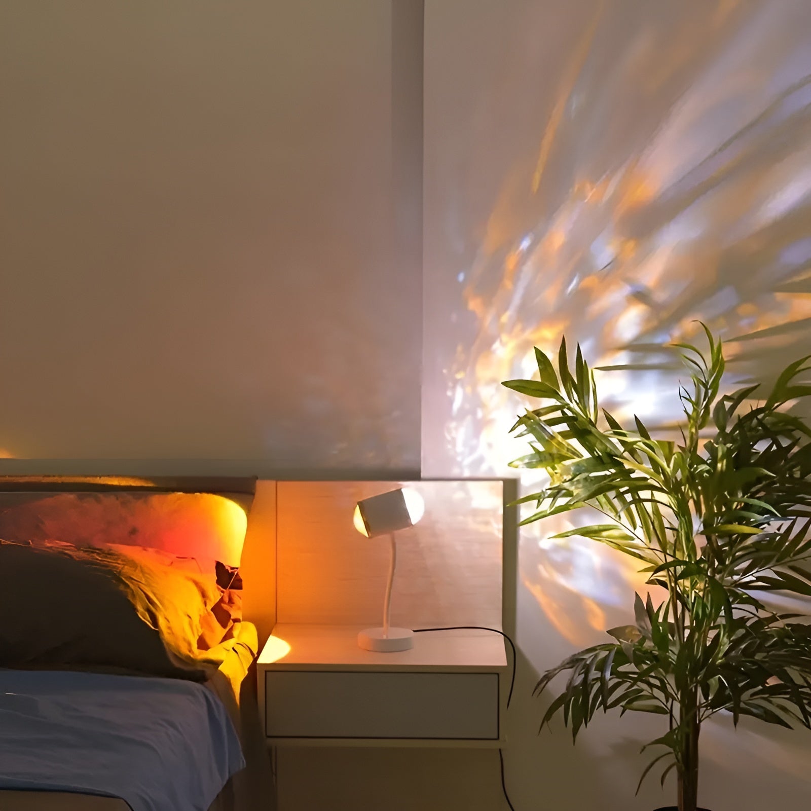 Projekteringlampa med dubbelhuvud – solnedgångsljus för atmosfärisk heminredning