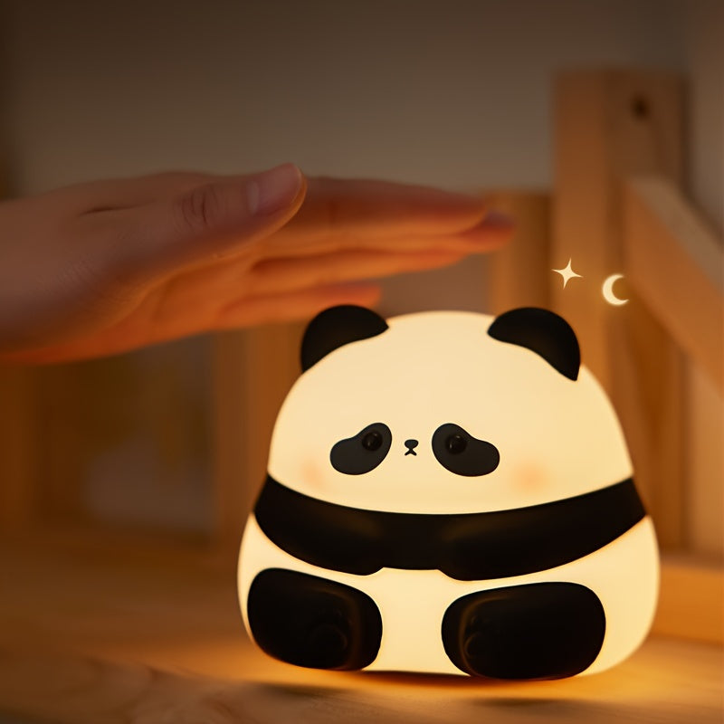 PandaGlow - Söt Stor Panda LED Nattlampa med Touchkontroll och Uppladdningsbart Batteri
