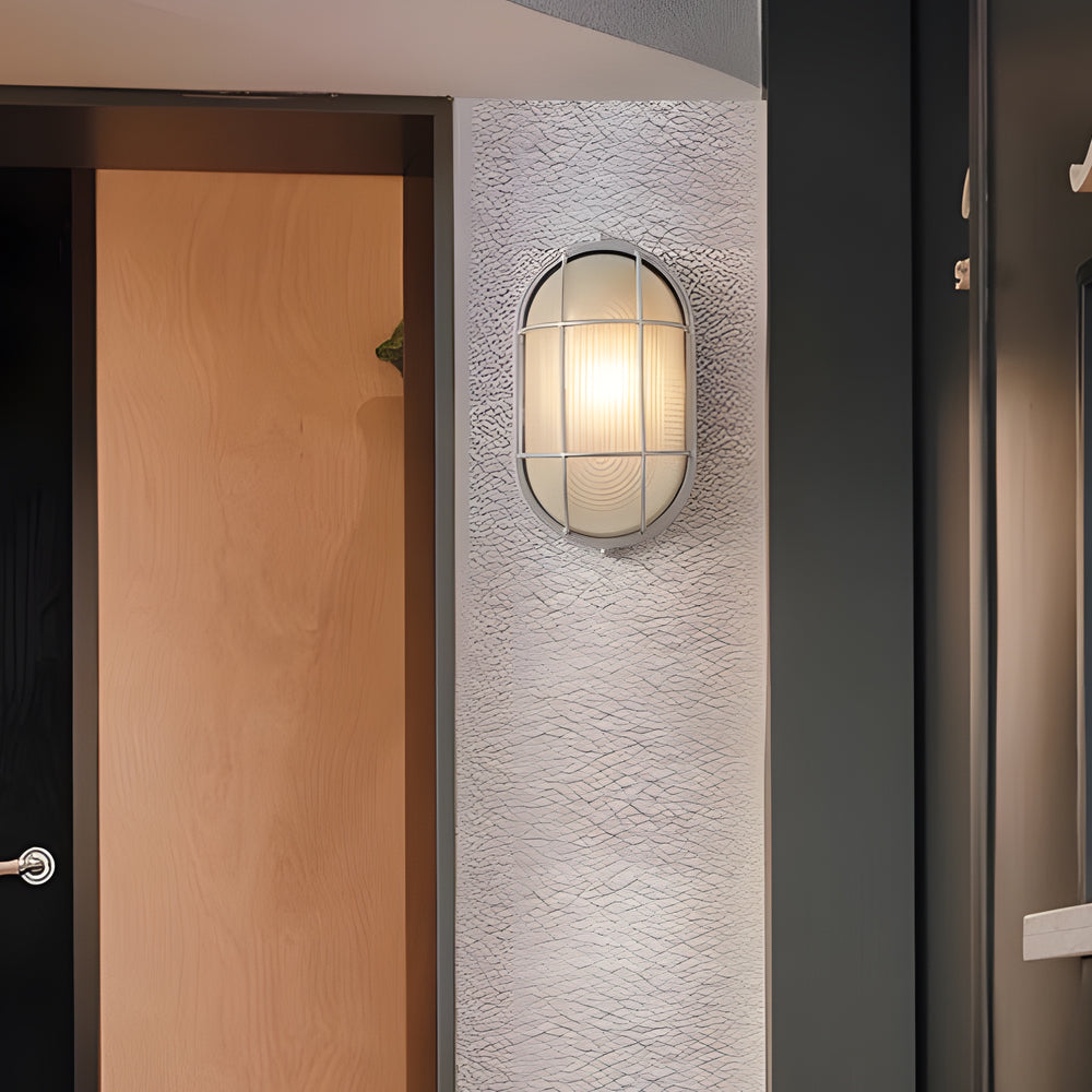 1-Ljuskälla Retro Industriell Oval/Rund Utomhusvägglampa