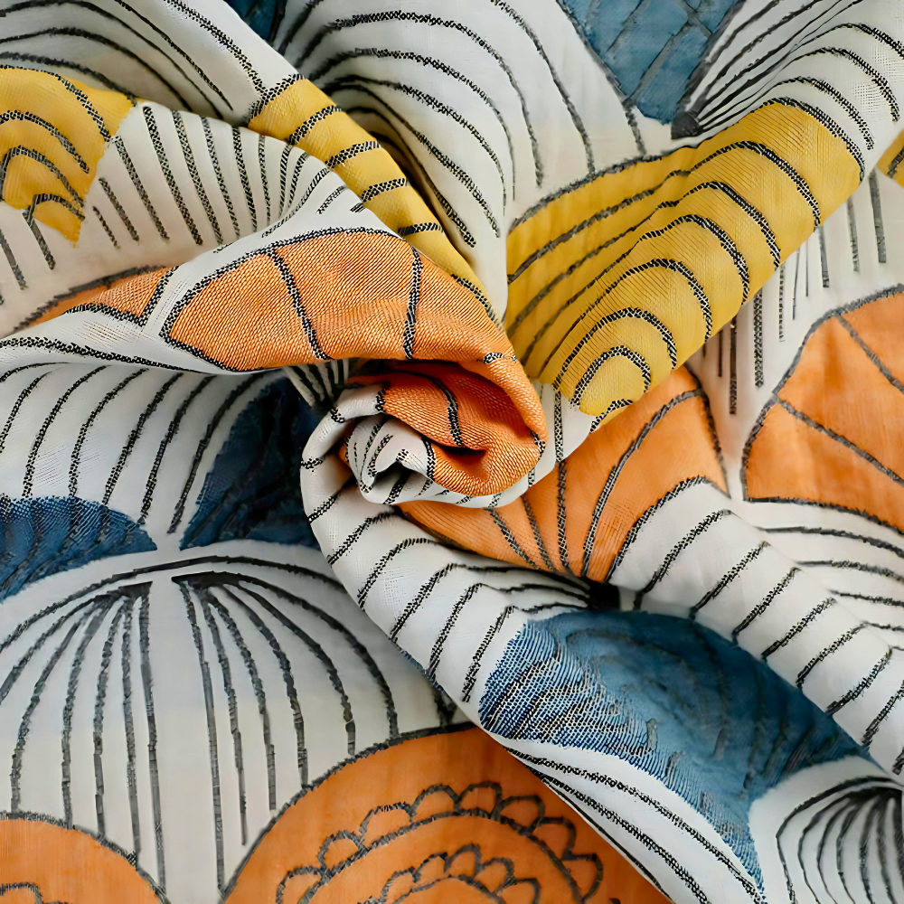 Shell Print Jacquard Bomull Handduk