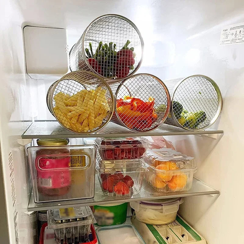 Rostfritt Stål Rullande BBQ Grill Korg