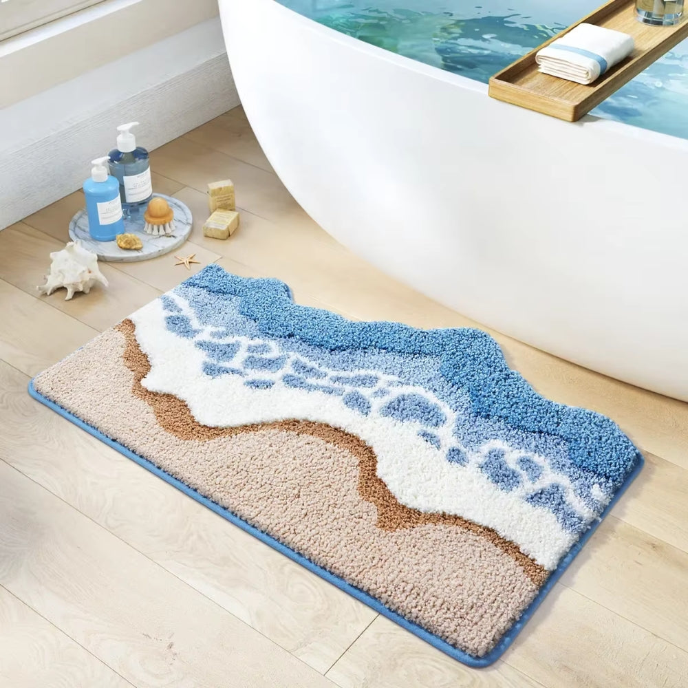 Seaside Ocean Waves Antiskid Bathroom Mat