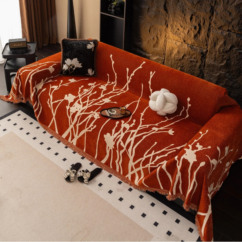 Twilight Branches Chenille Sofföre Täcka